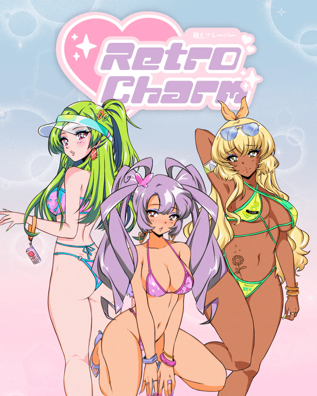 Sparkle Retro Charm Anime Swimsuit - Image 7